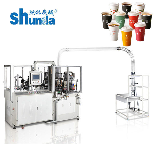 Grey / White High Speed Paper Cup Machine , PLC Paper Cup Making Machine