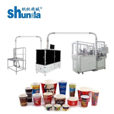 อัตโนมัติ 4OZ กระดาษถ้วยกาแฟ กระดาษถ้วยทําเครื่อง SHUNDA SMD-90