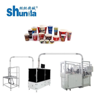 เครื่องจักรกลถ้วยกระดาษอัตโนมัติที่มีเคลือบ PE แบบคู่เดียว สําหรับเครื่องดื่มร้อน / เย็น